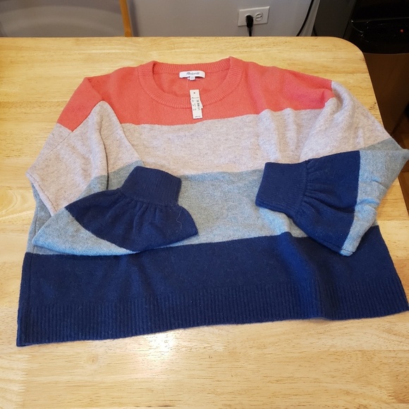 Madewell striped balloon sleeve sweater - Picture 3 of 8